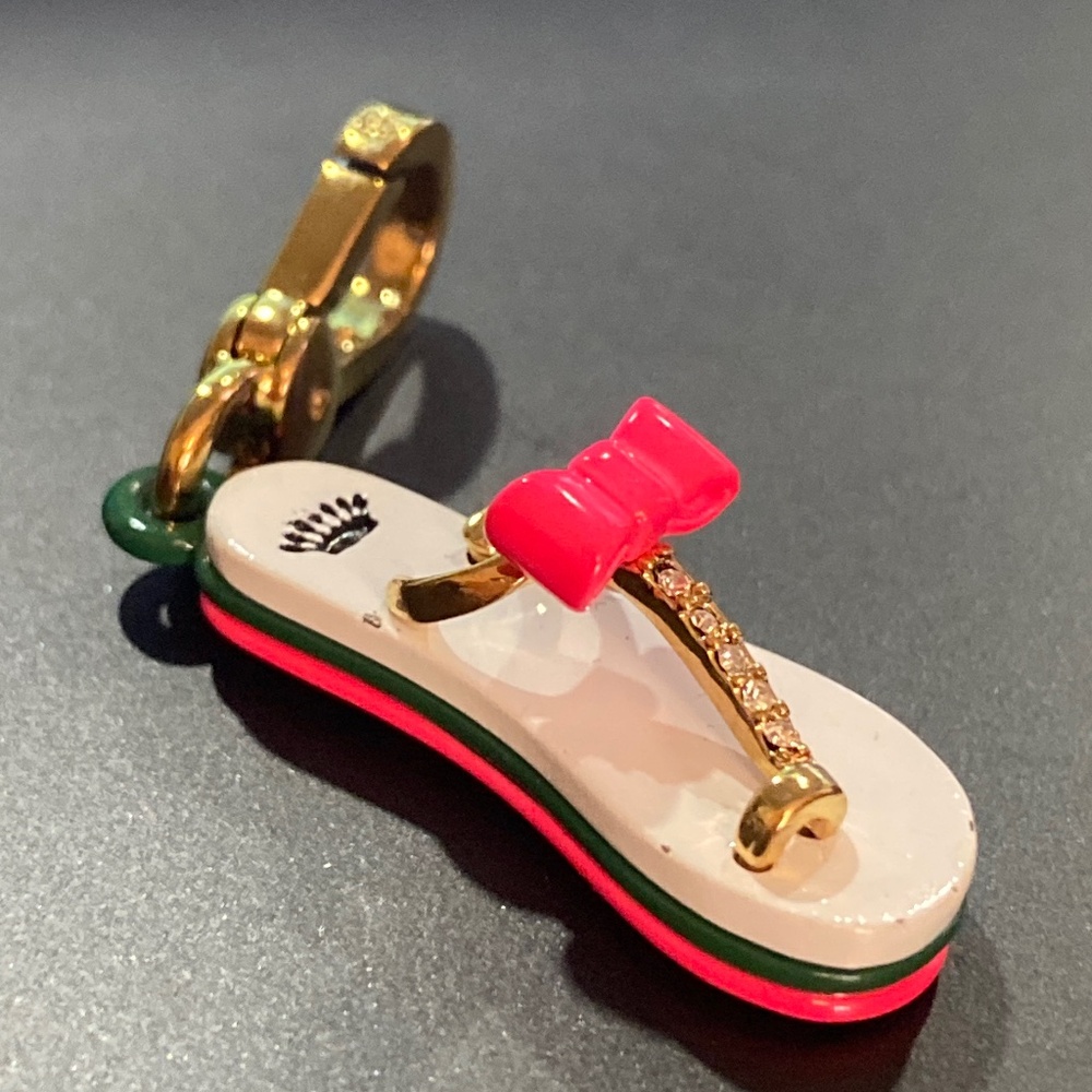 Y2K VINTAGE JUICY COUTURE FLIP FLOP SANDAL CHARM BEACH SUMMER PAVE PINK